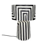 TABLELAMP STR BLACK AND WHITE PAPER MACHE - TABLE LAMPS